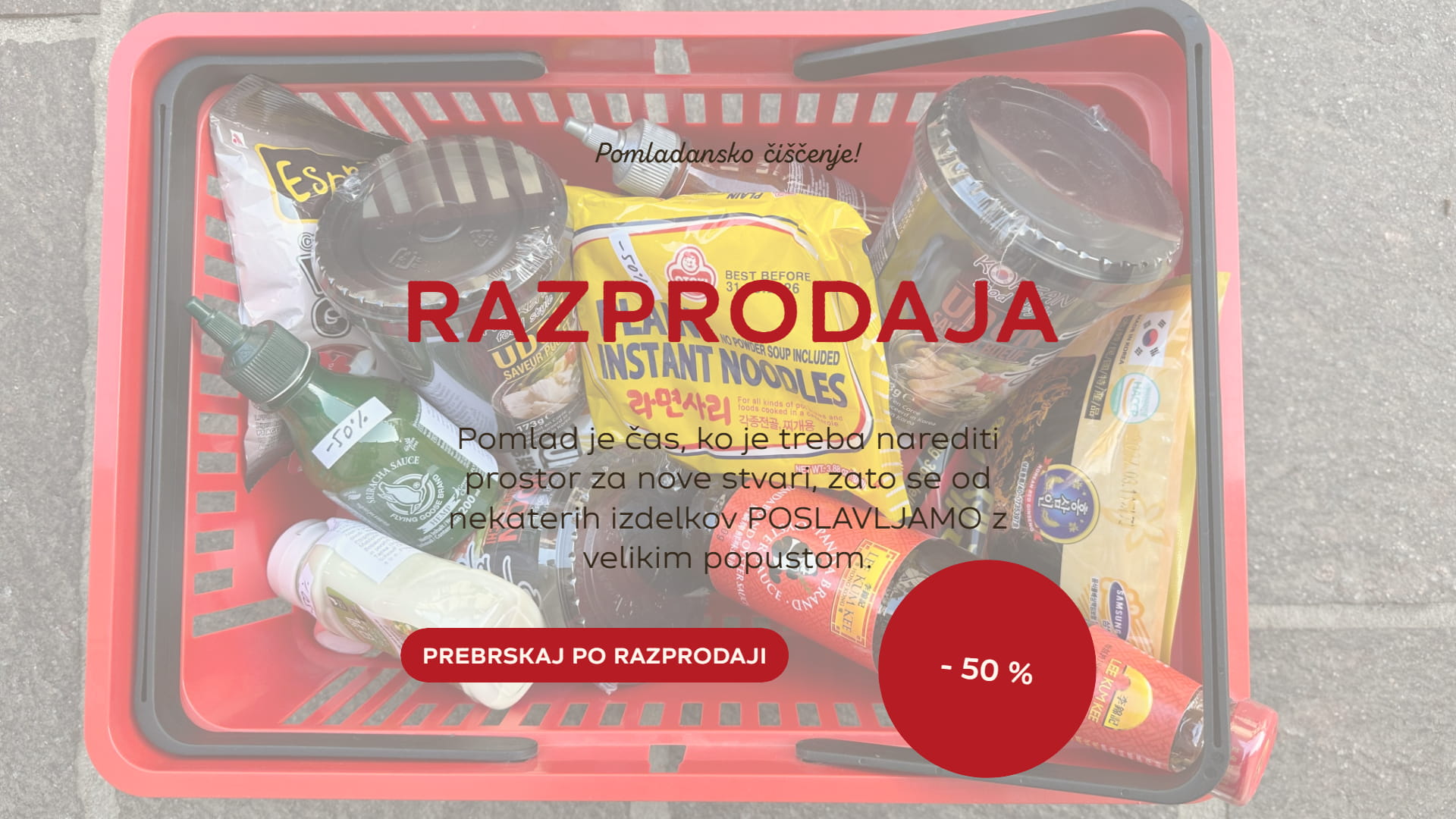 Poletna akcija azijskih sladkarij, prigrizkov in instant rezncev